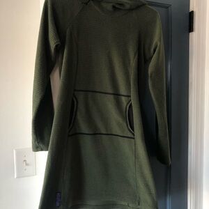 Melanzana Olive Waffle Hoodie Dress